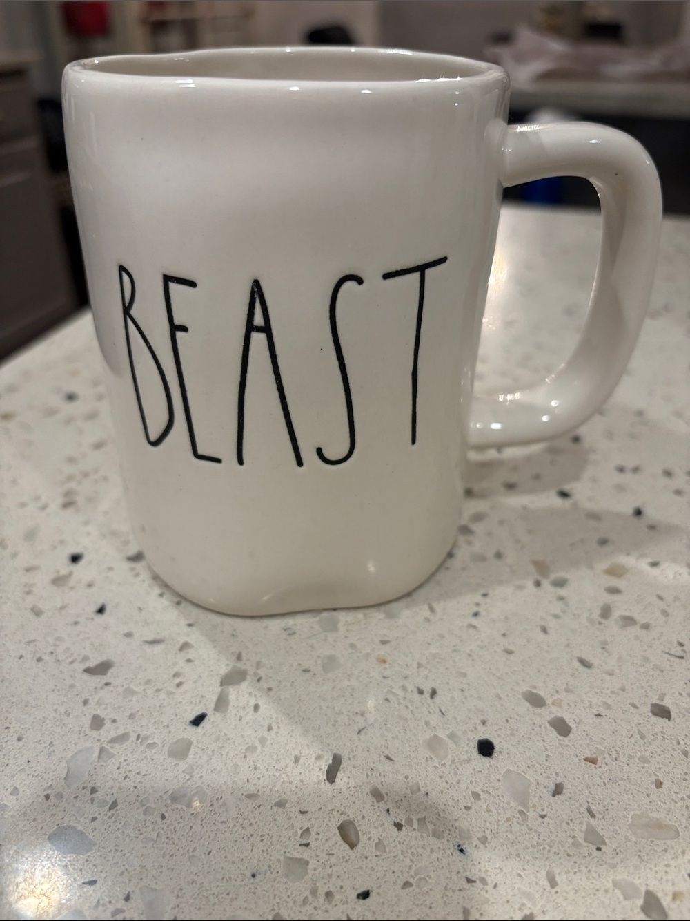 Rae Dunn White 'BEAST' Ceramic Coffee Mug